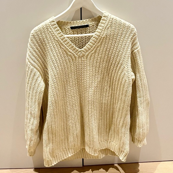 Jenni Kayne - Cotton Cabin oversized Sweater Cozy Cream Knit XS 2 - Picture 1 of 4